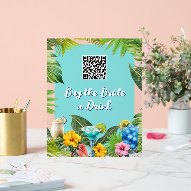 Code QR du barreau tropical de la fête de la marié (Mariage)