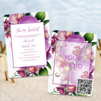 Code QR du Faire-part de mariage de photos florale