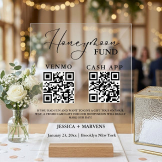 Code QR du fonds de lune de miel Monogramme Modern