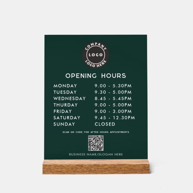 Code QR du logo d'entreprise Heures d'ouverture Ve (Recto)