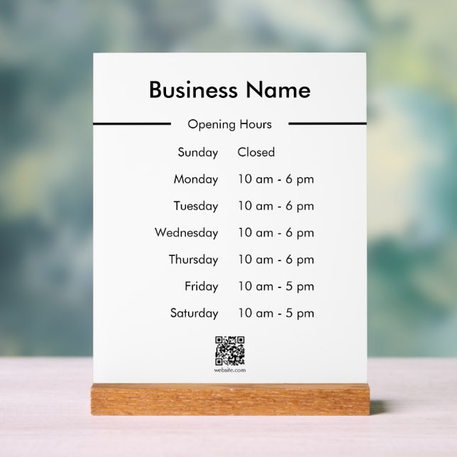 Code QR du nom de l'entreprise Heures d'ouverture  (Neutre)