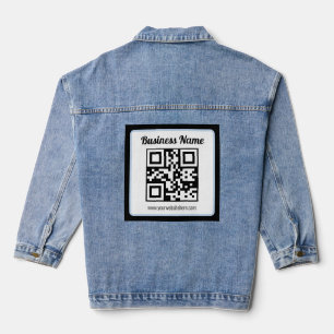 Code QR éditable & Texte avec bordure bleu clair
