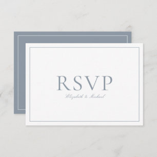 Code QR Elegant Dusty Blue Monogramme Mariage RSVP
