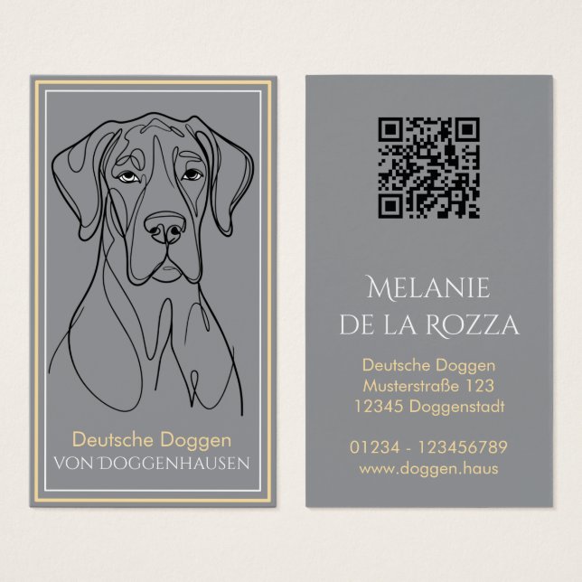 Code QR Éleveur de Chiens Chenil gris (Devant & derrière)