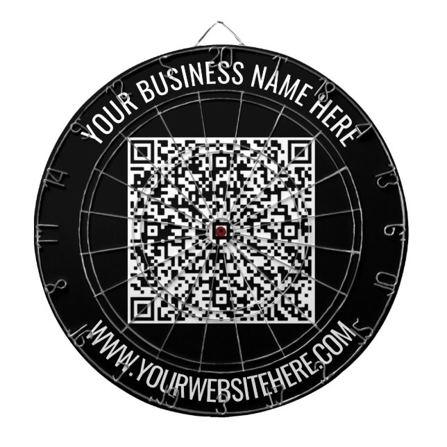 Code QR et Cible de flechettes de texte personnali (Devant)