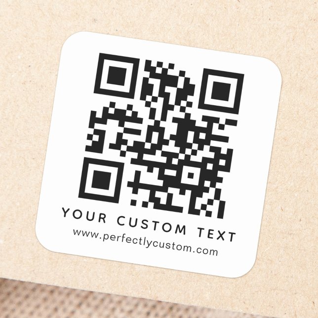 Code QR et Sticker Carré de texte personnalisé (Créateur téléchargé)