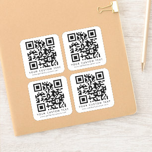 Code QR et Sticker vinyle carré de texte personnal