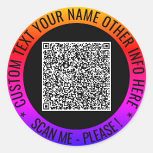 Code QR et texte personnalisé Votre Sticker person