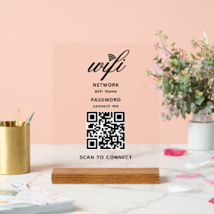 Code QR Internet Wifi Mot de passe Connexion acryl