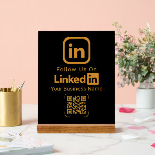 Code QR LinkedIn Entreprise Or