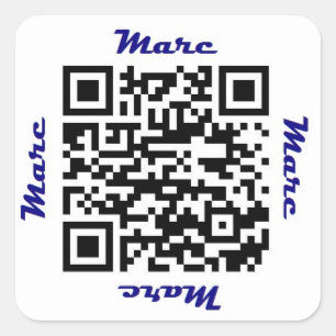 Code QR Marc Sticker de NOM personnalisé