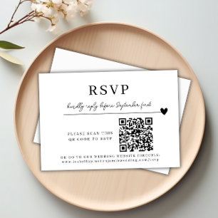 Code QR mariage Carte RSVP minimaliste moderne