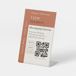 Code QR Menu Noir & Blanc Panneau Code QR 