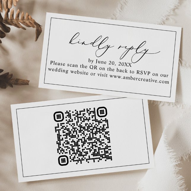 Code QR minimal moderne Mariage carte de boîtier R (Créateur téléchargé)
