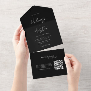 Code QR minimal Tout dans une invitation