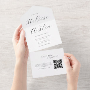 Code QR minimal Tout dans une invitation