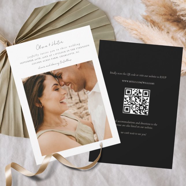 Code QR minimal tout en un Faire-part de mariage (Créateur téléchargé)