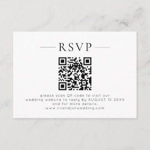 Code QR minimaliste Mariage RSVP Noir Blanc