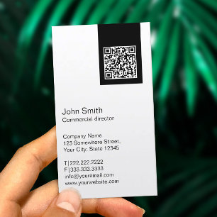 Code QR moderne Directeur commercial Carte de visi