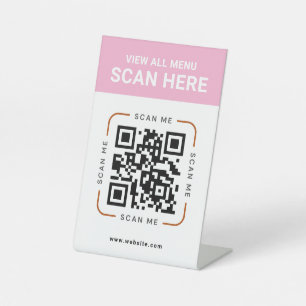 Code QR moderne Panneau de table de menu numériq