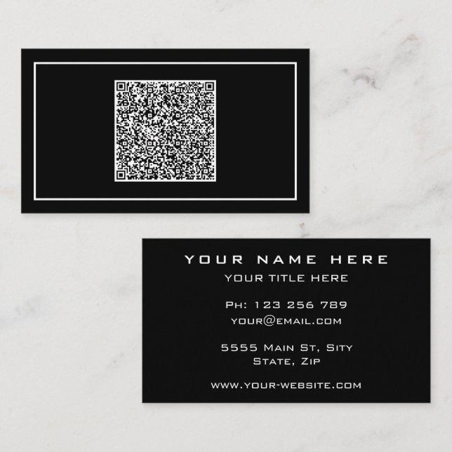 Code QR personnalisé Carte de visite votre propre  (Devant / Derrière)