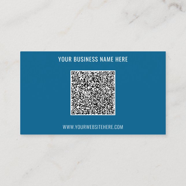 Code QR personnalisé et Carte de visite texte de v (Dos)