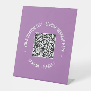 Code QR personnalisé et panneau Pedestal de texte