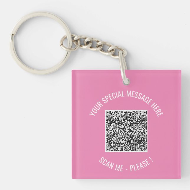 Code QR personnalisé et Porte - clé texte de vos c (Devant)