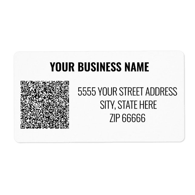 Code QR personnalisé Étiquettes Votre nom d'entrep (Devant)