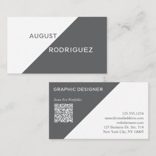 Code QR personnalisé géométrique gris Carte de vis