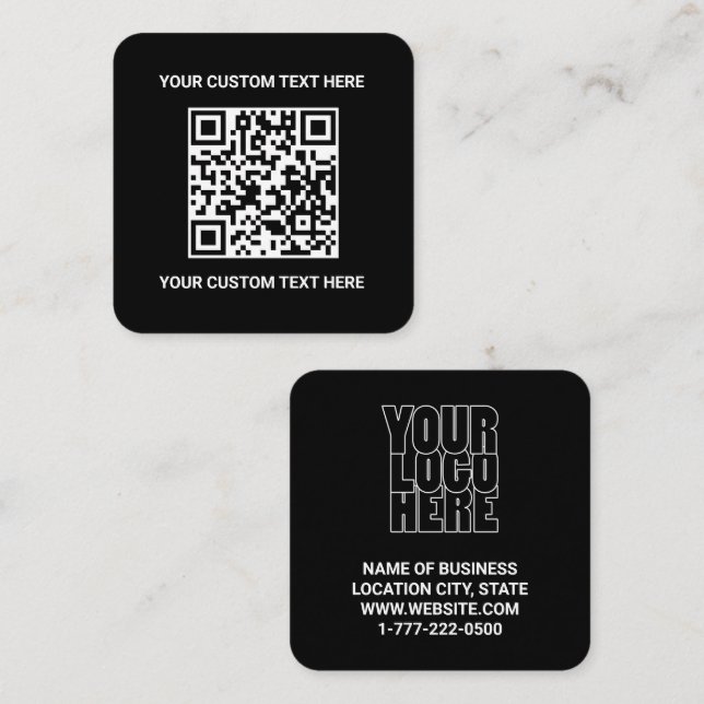 Code QR personnalisé Square Business Card (Front/Back)