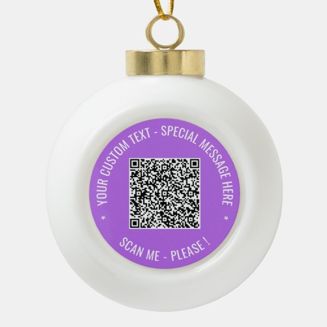 Code QR personnalisé Texte Ornement de Noël Vos co (Devant)