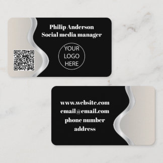 Code Qr personnalisé unique Carte de visite noir