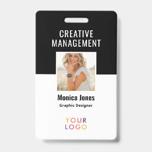 Code QR Photo d'employé Badge Noir