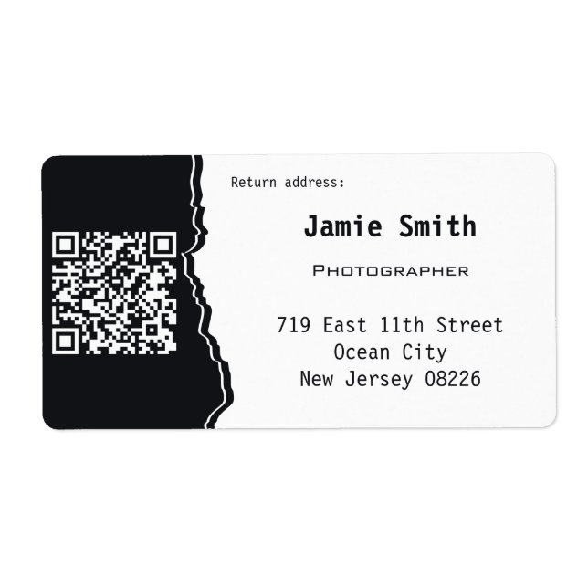 Code QR professionnel Adresse de retour photo pers (Devant)