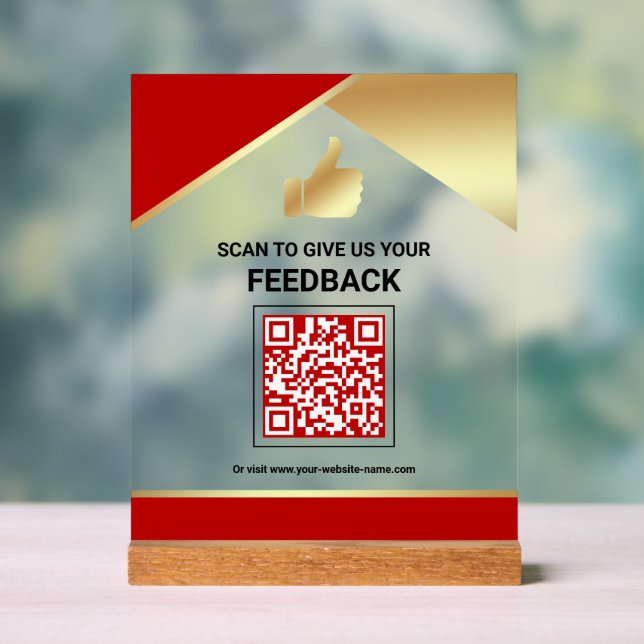 Code QR Red Gold Commentaires des clients (Neutre)