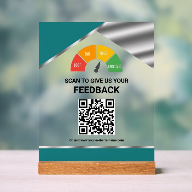 Code QR sans contact Commentaires clients Sarcelle (Neutre)