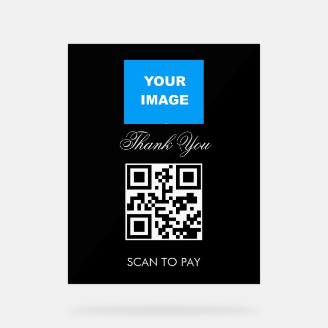 Code QR sans contact Scannable Menu Logo Blanc (Recto)
