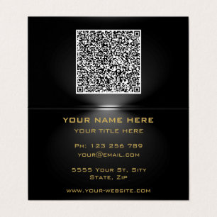 Code QR sous Spotlight Golden Black Carte de visit