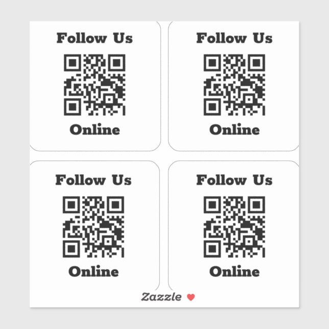 Code QR sur 4 Stickers (Feuille)