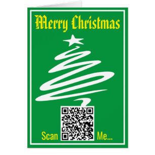 Code QR sur une carte de Noël