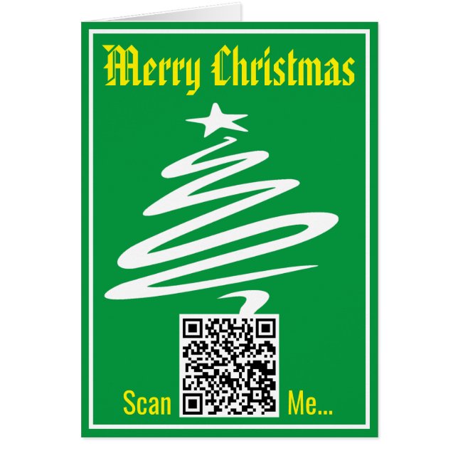 Code QR sur une carte de Noël (Devant)