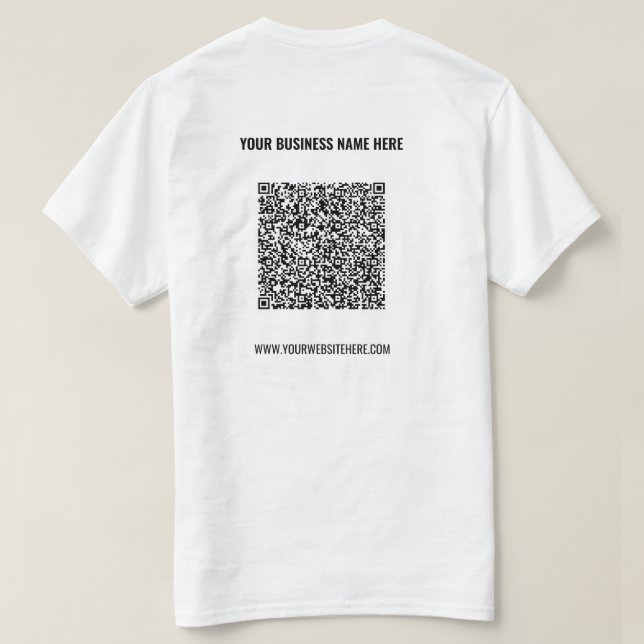 Code QR T-Shirt Texte personnalisé - Promotion pro (Design dos)
