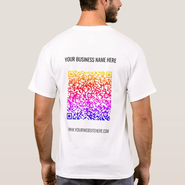 Code QR Texte personnalisé Entreprise T-shirt Coul (Dos)