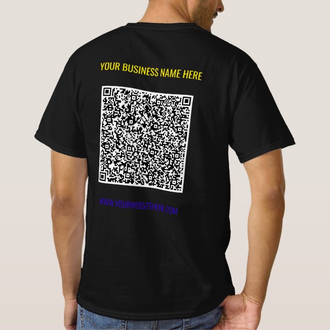 Code QR Texte personnalisé Entreprise T-shirt Vos  (Dos)