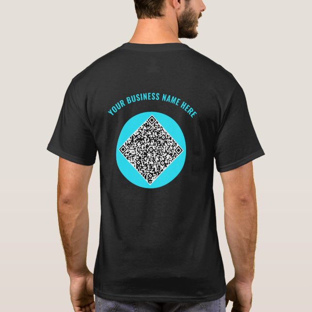 Code QR Texte personnalisé T-shirt professionnel C (Dos)