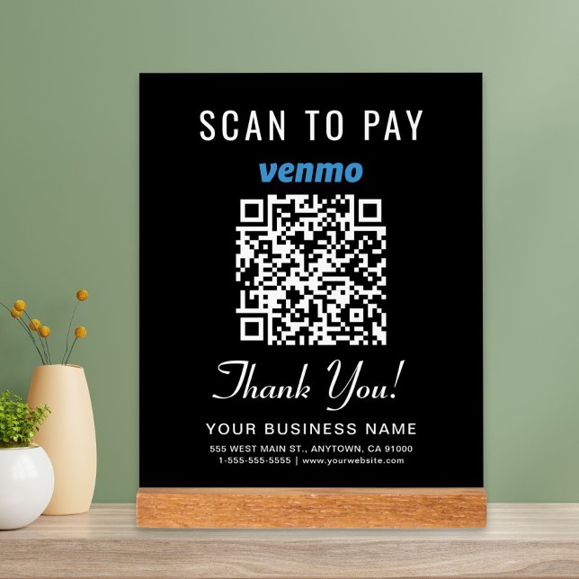 Code QR Venmo noir pour paiement par scan (Créateur téléchargé)