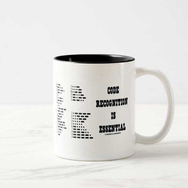 Code Recognition Is Essential (Morse Code) Two-Tone Coffee Mug (Right)