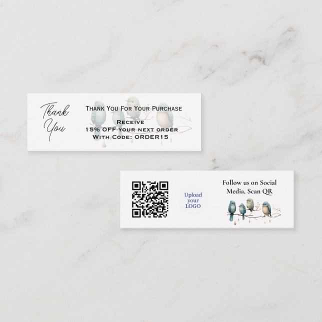 Code remise carte de remerciements - Emballage QR (Devant / Derrière)