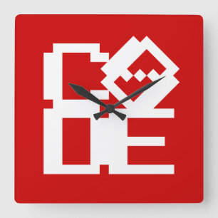 CODE SQUARE WALL CLOCK